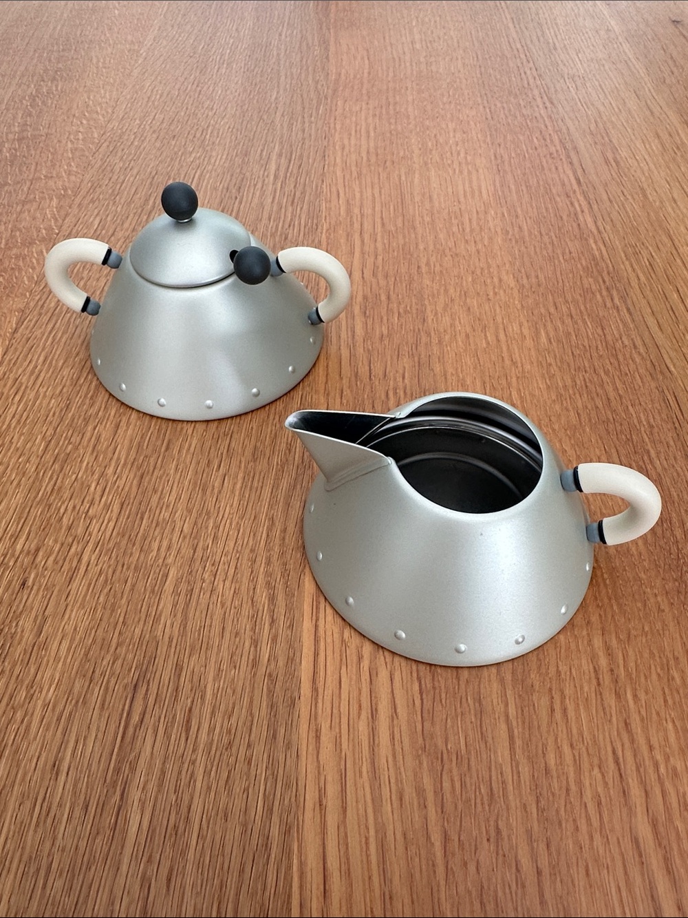 ** Vintage Alessi Sugar & Creamer Set Designed by Michael Graves **